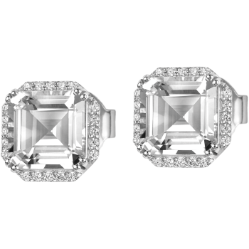 Jacques Lemans SE-O104A Ohrstecker Ohrringe Sterlingsilber mit weißem Topas Damen